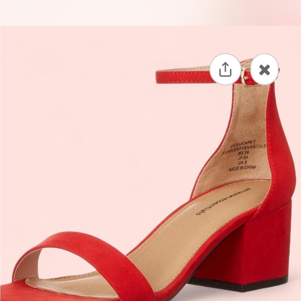 Amazon Essentials Red Block Heel Sandals